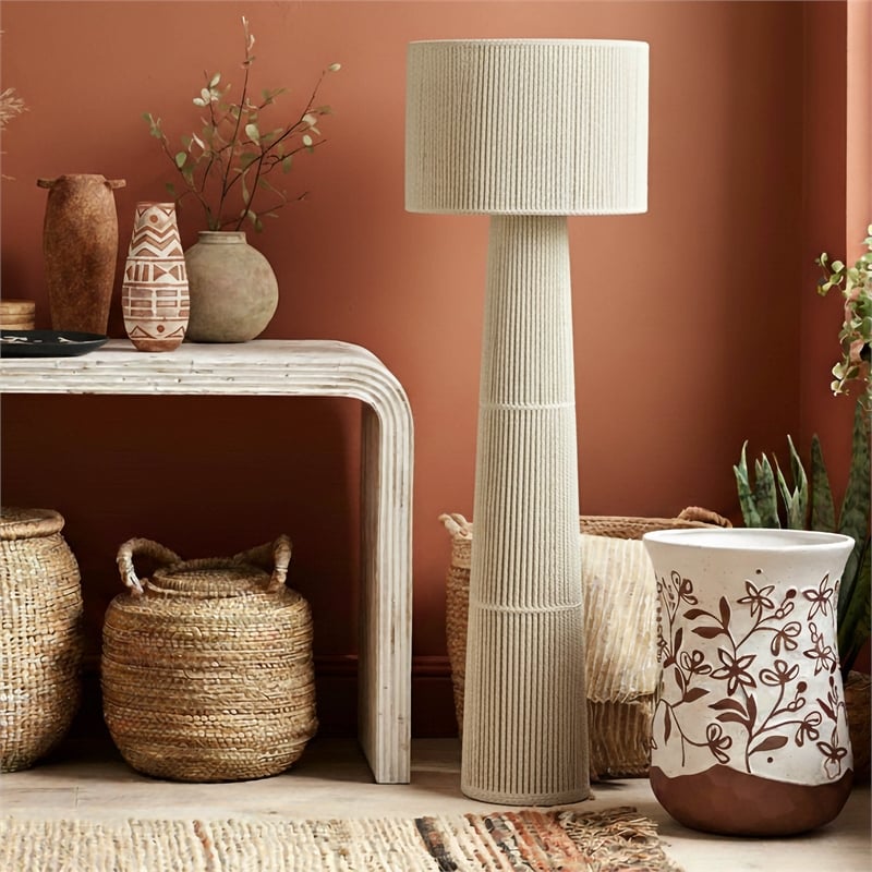 TOV Furniture Ceramic Carved Terracotta Table