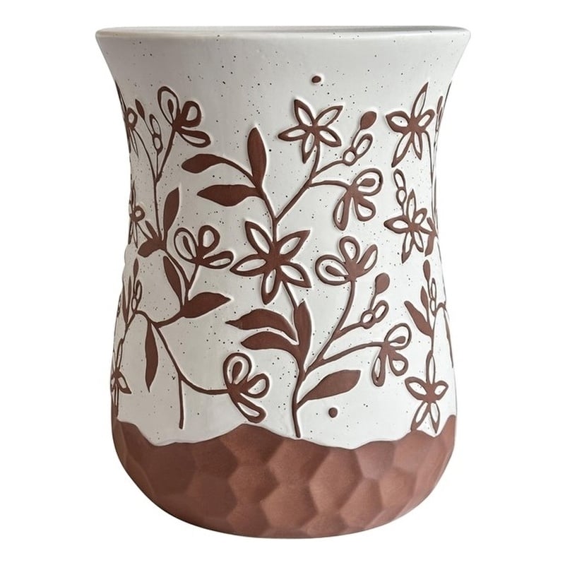 TOV Furniture Ceramic Carved Terracotta Table
