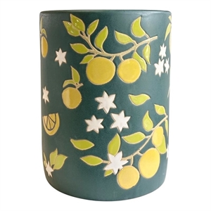 TOV Furniture Tempest Ceramic Table in Lemon Citrus