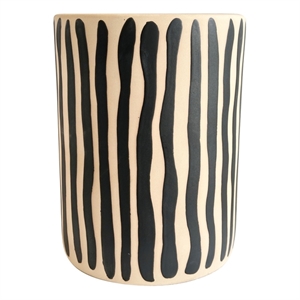 TOV Furniture Tempest Ceramic Table in Black Stripes
