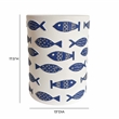 TOV Furniture Tempest Ceramic Table in Blue Fish