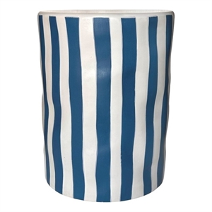 TOV Furniture Tempest Ceramic Table in Blue Stripes