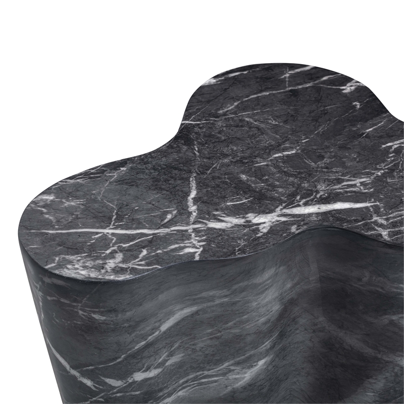 Slab Black Marble Concrete Indoor / Outdoor Side Table