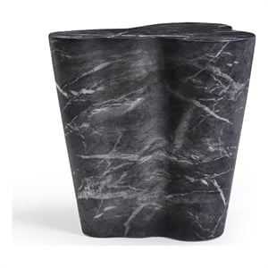 Slab Black Marble Concrete Indoor / Outdoor Side Table