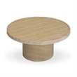 Darcy Faux Travertine Indoor/Outdoor Concrete Round Coffee Table