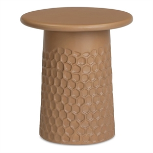 Hessa Terracotta Chiseled Concrete Indoor/Outdoor Side Table