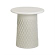 Hessa Antique White Chiseled Concrete Indoor/Outdoor Side Table