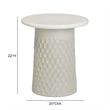 Hessa Antique White Chiseled Concrete Indoor/Outdoor Side Table