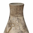 Earthenware Floral Pattern Ceramic Vase in Grey