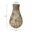 Earthenware Floral Pattern Ceramic Vase in Grey