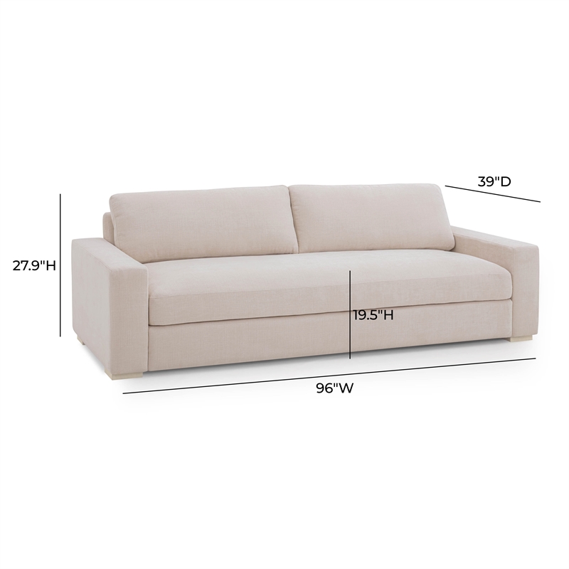 Beckham Cream Chenille 96 inch Sofa