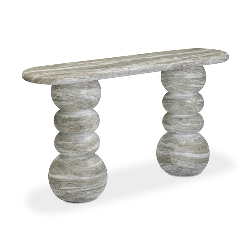 Hyre Faux Stone Indoor/Outdoor Concrete Console Table
