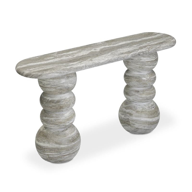 Hyre Faux Stone Indoor/Outdoor Concrete Console Table