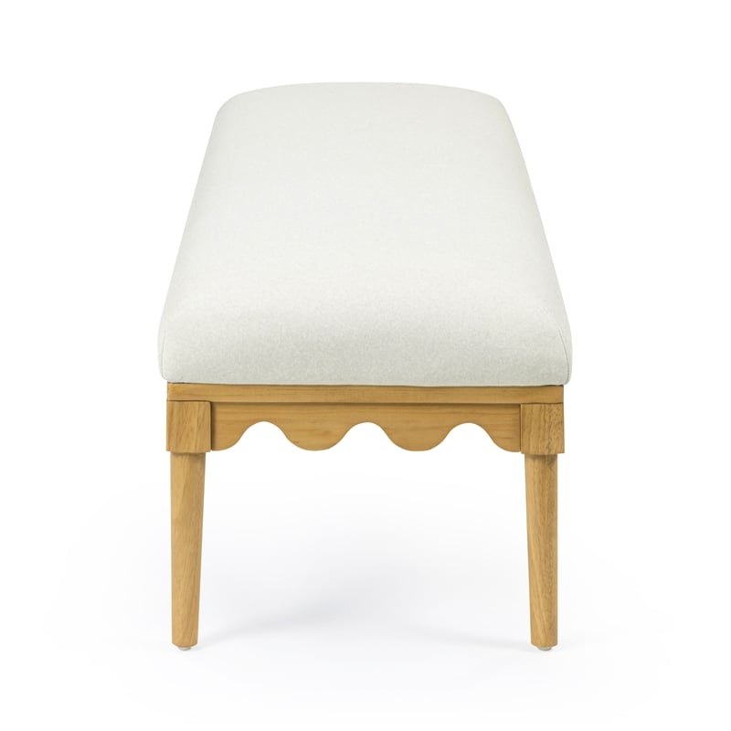 Oodle Cream Vegan Mohair Upholstered Bench