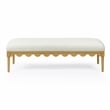 Oodle Cream Vegan Mohair Upholstered Bench