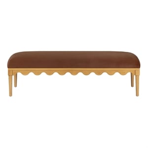 Oodle Bronze Vegan Mohair Upholstered Bench