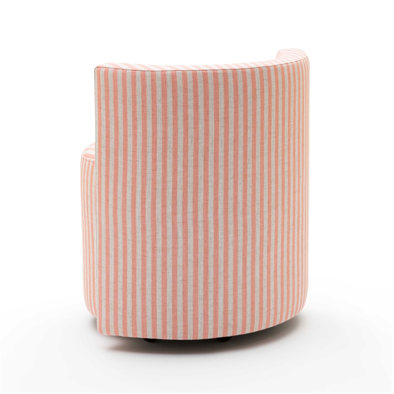 Alyssa Pink Striped Performance Linen Rolling Desk Chair