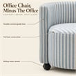 Alyssa Blue Striped Performance Linen Rolling Desk Chair