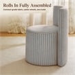 Alyssa Blue Striped Performance Linen Rolling Desk Chair
