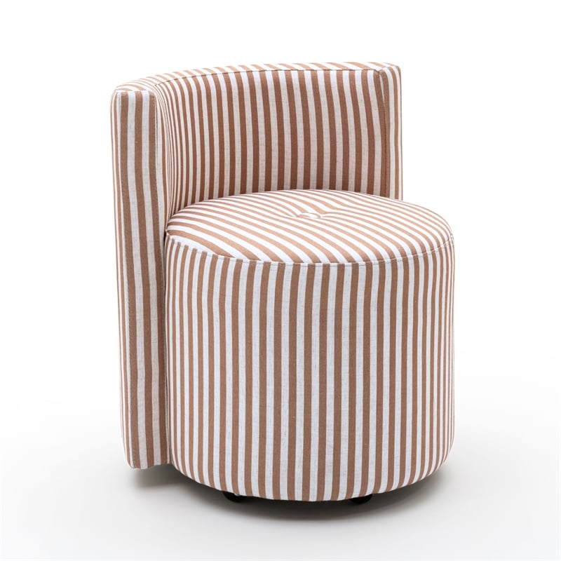 Alyssa Curry Yellow Striped Performance Linen Rolling Desk Chair