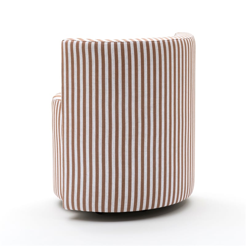 Alyssa Curry Yellow Striped Performance Linen Rolling Desk Chair