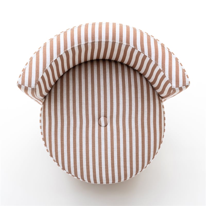 Alyssa Curry Yellow Striped Performance Linen Rolling Desk Chair