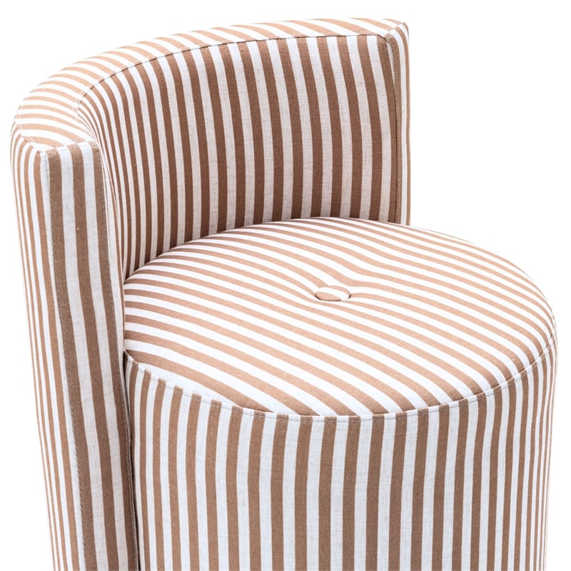 Alyssa Curry Yellow Striped Performance Linen Rolling Desk Chair