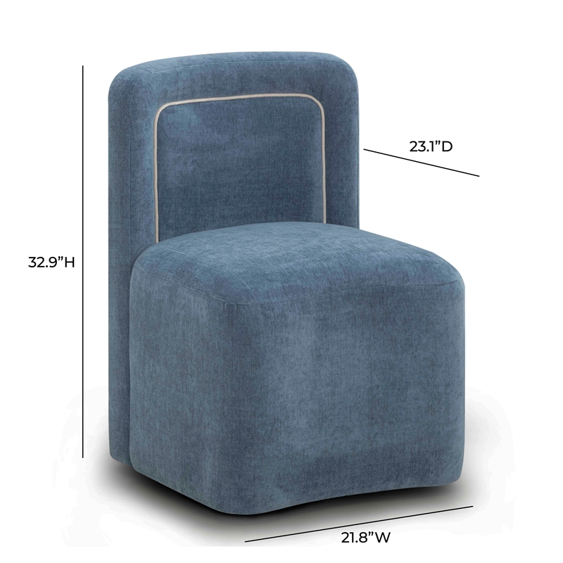 Dolce Blue Rolling Desk Chair