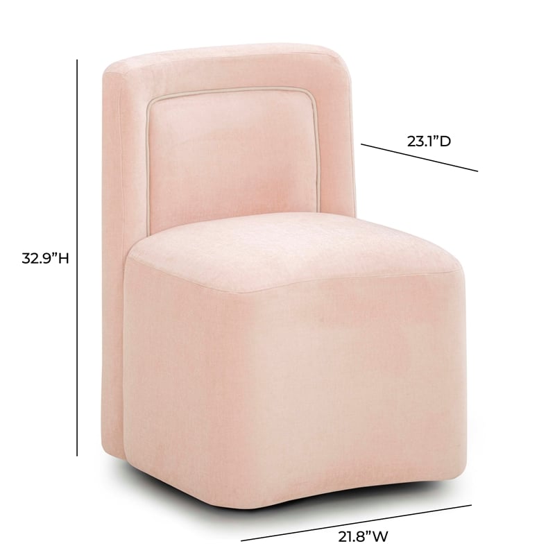 Dolce Pink Rolling Desk Chair
