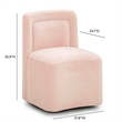 Dolce Pink Rolling Desk Chair