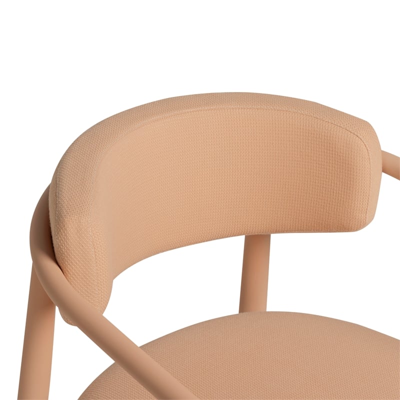 Annika Peach Textured Performance Fabric Outdoor Dining Chair