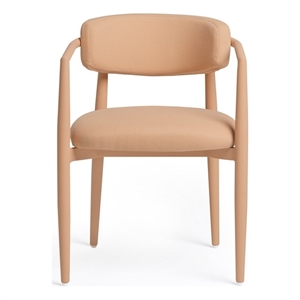Annika Peach Textured Performance Fabric Outdoor Dining Chair