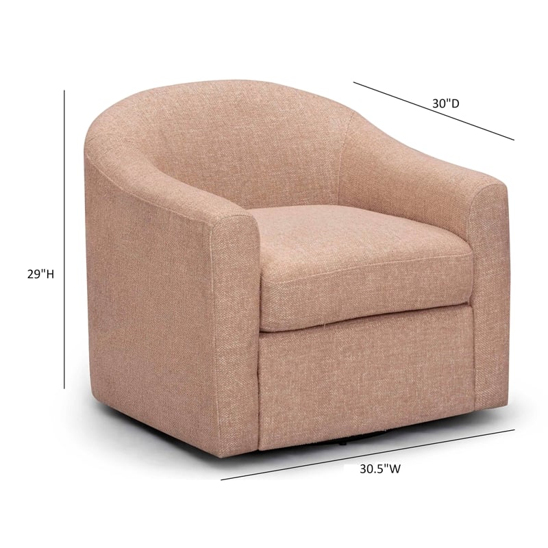 Thao Blush Basketweave Swivel Chair