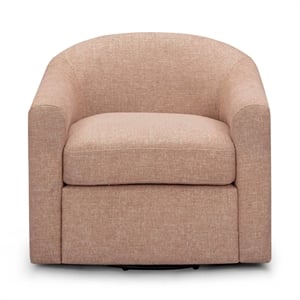 Thao Blush Basketweave Swivel Chair