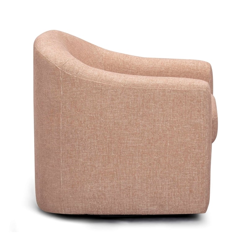 Thao Blush Basketweave Swivel Chair