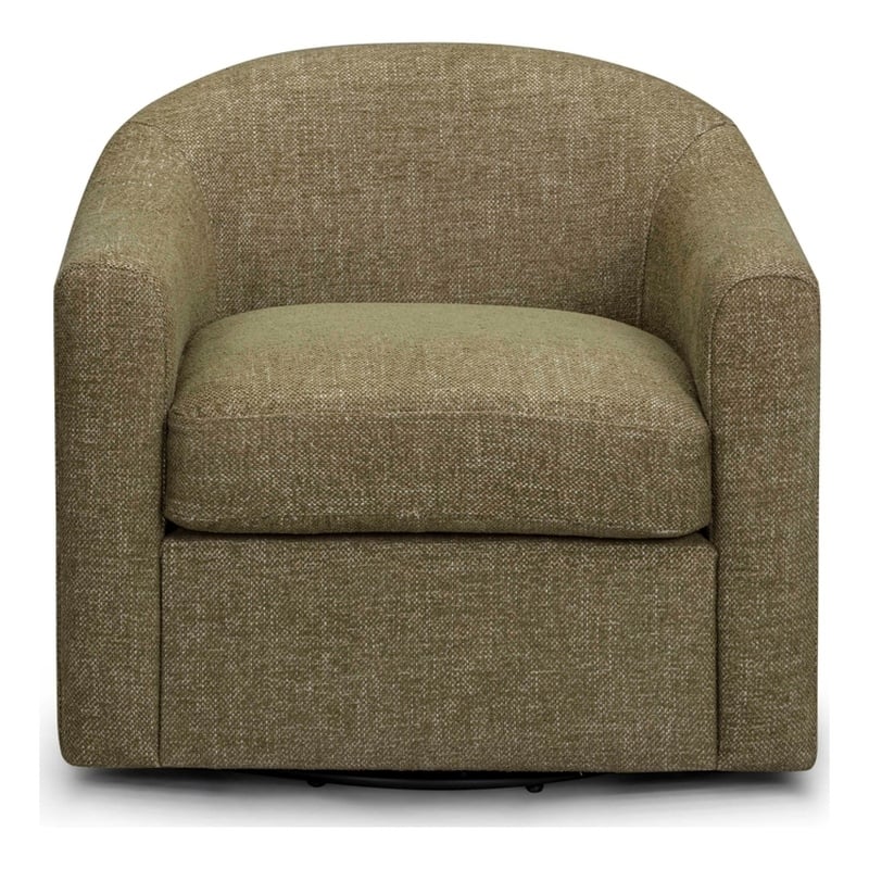 Thao Green Basketweave Swivel Chair
