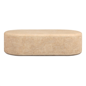 Suraya Faux Travertine Concrete Rounded Coffee Table