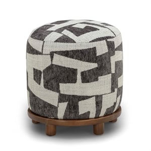 Bisou Black Jacquard Ottoman