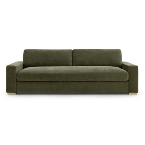 Beckham 96&quot Olive Green Upcycled Chenille Sofa