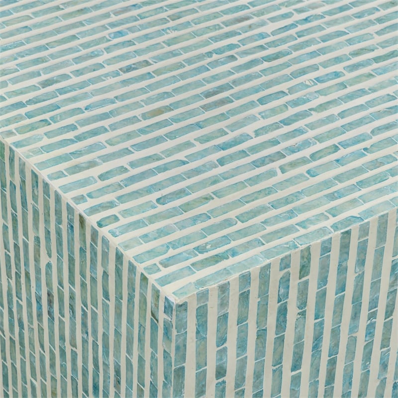 Earl Light Blue Capiz Shell Coffee Table