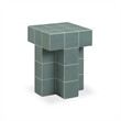 Alma Green Tile Concrete Indoor/Outdoor Side Table