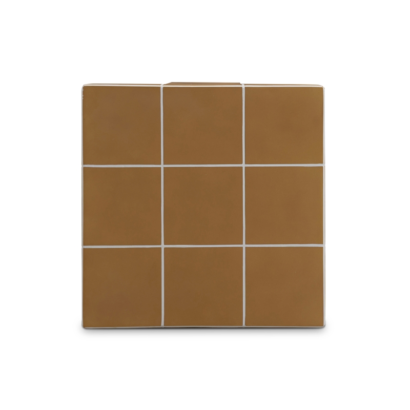 Alma Orange Tile Concrete Indoor/Outdoor Side Table