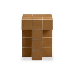 Alma Orange Tile Concrete Indoor/Outdoor Side Table