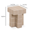 Alma Taupe Tile Concrete Indoor/Outdoor Side Table
