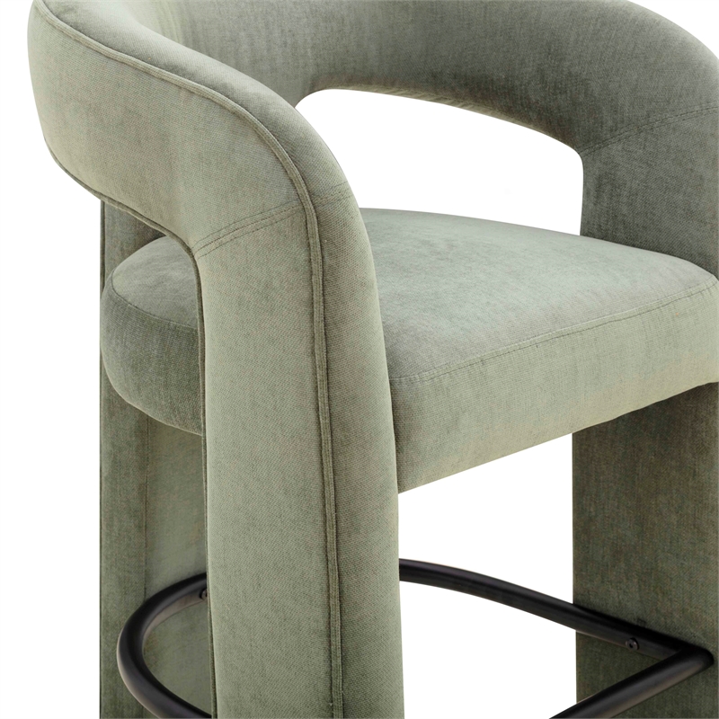 Malone Green Performance Fabric Counter Stool