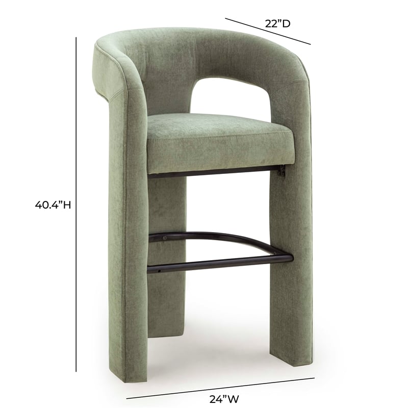Malone Green Performance Fabric Bar Stool