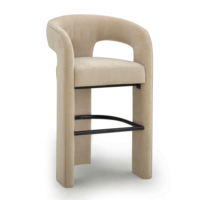 Malone Taupe Performance Fabric Bar Stool