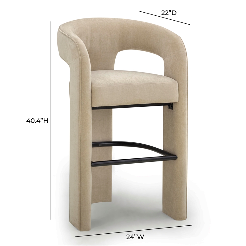 Malone Taupe Performance Fabric Bar Stool