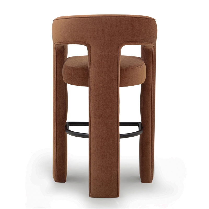 Malone Rust Red Performance Fabric Bar Stool