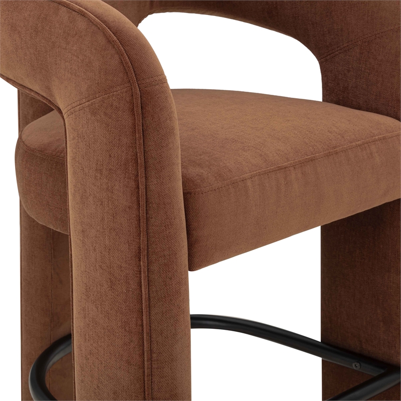 Malone Rust Red Performance Fabric Bar Stool